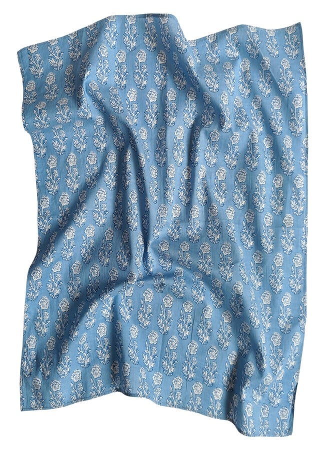 AVKA Studio 100% Cotton Bandanas for Women, Blue & White Floral, 20 Inch, 2 pack - Image 3